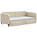 Divano Letto Estraibile Con Cassetti Crema 100x200cm In Tessuto - Foto miniatura 3