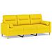 Divano A 3 Posti Con Cuscini Giallo Chiaro 180 Cm In Tessuto - Foto miniatura 2