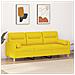 Divano A 3 Posti Con Cuscini Giallo Chiaro 180 Cm In Tessuto - Foto miniatura 1