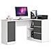 Scrivania ad angolo B20 destro, 1 anta e 3 cassetti, 155x85x77 cm, Colore Bianco e Grigio Grafite - Foto miniatura 1