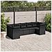 Set Divani da Giardino con Cuscini 7pz Nero Polyrattan - Foto miniatura 2