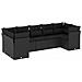 Set Divani da Giardino con Cuscini 7pz Nero Polyrattan - Foto miniatura 1