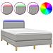Letto a Molle Materasso e LED Grigio Chiaro 120x190 cm Tessuto - Foto miniatura 1