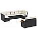 Set Divani Da Giardino 9 Pz Con Cuscini Nero In Polyrattan - Foto miniatura 2
