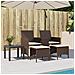 Divano Giardino 2Posti con Tavolo e Sgabelli Marrone Polyrattan - Foto miniatura 3