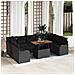 Set Divano da Giardino 10 Pezzi con Cuscini Nero Rattan Acacia,  Divano da Giardino per Due Persone con Cuscini Nero Rattan - Foto miniatura 2