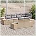 Set Divano da Giardino da 7 Pezzi con Cuscini Beige e Rattan Poliacacia - Foto miniatura 3