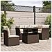 Set Divano da Giardino 6 pz con Cuscini Marrone in Polyrattan - Foto miniatura 2