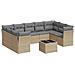 Set Divano da Giardino 10 pz con Cuscini Beige in Polyrattan - Foto miniatura 1