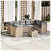 Set Divano da Giardino 10 pz con Cuscini Beige in Polyrattan - Foto miniatura 2
