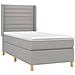 Giroletto a Molle con Materasso Grigio Chiaro 90x200 cm Tessuto - Foto miniatura 3