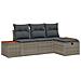 Set Divano da Giardino 4 pcs Grigio 55 x 62 x 69 cm Poly Rattan - Foto miniatura 1