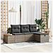 Set Divano da Giardino 4 pcs Grigio 55 x 62 x 69 cm Poly Rattan - Foto miniatura 2