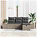 Set Divano da Giardino 4 pcs Grigio 55 x 62 x 69 cm Poly Rattan - Foto miniatura 3