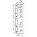 Mobile Espositore Botte - Vetrina 4 Ripiani, 39.9x29.8x180h Cm Nero Antracite - Foto miniatura 4