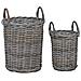 Cesto per Piante con archiviazione 2 pcs Grigio Rattan Kubu - Foto miniatura 1