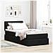 Letto con contenitore e LED con led Nero 90 x 190 cm Tessuto - Foto miniatura 2
