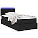 Letto con contenitore e LED con led Nero 90 x 190 cm Tessuto - Foto miniatura 3