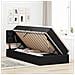 Letto con contenitore e LED con led Nero 90 x 190 cm Tessuto - Foto miniatura 4