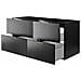 | Mobiletto 120cm | Nero opaco | L /H /D 120/57/46cm | Piano marrone | Mobiletti da bagno, mobili da bagno, mobiletti da bagno - Foto miniatura 3
