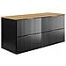 | Mobiletto 120cm | Nero opaco | L /H /D 120/57/46cm | Piano marrone | Mobiletti da bagno, mobili da bagno, mobiletti da bagno - Foto miniatura 1