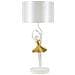 Lampada Da Tavolo Ballerina Piccola In Resina Bianca E Oro Ø28x64 Cm - Foto miniatura 1
