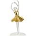Lampada Da Tavolo Ballerina Piccola In Resina Bianca E Oro Ø28x64 Cm - Foto miniatura 2