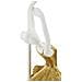Lampada Da Tavolo Ballerina Piccola In Resina Bianca E Oro Ø28x64 Cm - Foto miniatura 3