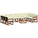 Set di divani da esterno con cuscino 11 pcs Naturale e Crema - Foto miniatura 3