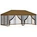 Gazebo con pareti laterali 6 x 3 m Tortora Poliestere e Acciaio - Foto miniatura 1