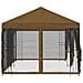 Gazebo con pareti laterali 6 x 3 m Tortora Poliestere e Acciaio - Foto miniatura 4