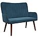Sofa a Due Posti Blu 115 x 61 x 87 cm Velluto - Foto miniatura 1