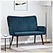 Sofa a Due Posti Blu 115 x 61 x 87 cm Velluto - Foto miniatura 2