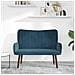 Sofa a Due Posti Blu 115 x 61 x 87 cm Velluto - Foto miniatura 3