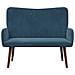 Sofa a Due Posti Blu 115 x 61 x 87 cm Velluto - Foto miniatura 4
