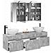 Set di Armadi da Bagno 4 pcs Grigio Cemento - Foto miniatura 3