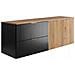 Mobilesottolavabo da 140 cm, Sospeso, Finitura ""Kaschmir"" a righe con piano, 3 maniglie, FLOW - Foto miniatura 2