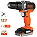 Trapano Avvitatore a Batteria 12V 1,5 Ah Percussione 2 Velocità BDCHD12S1 - Foto miniatura 1