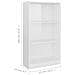 Libreria a 3 Ripiani Bianco Lucido 60x24x109 cm in Multistrato - Foto miniatura 6