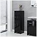Mobile da Bagno Nero 30x30x95 cm in Legno Multistrato - Foto miniatura 1
