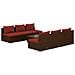 Set Divani Da Giardino 7 Pz Con Cuscini In Polyrattan Marrone - Foto miniatura 1