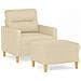 Poltrona Con Poggiapiedi Crema 60 Cm In Tessuto - Foto miniatura 2