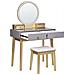 Toeletta Con Specchio E Sgabello Fedry Led Grigio - Foto miniatura 3