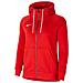 Felpa Con Cappuccio Full Zip Cw6955-657 Donna Taglia L Colore Rosso - Foto miniatura 1