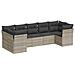 Set Divani da Giardino 7pz con Cuscini Grigio Chiaro Polyrattan - Foto miniatura 1