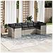 Set Divani da Giardino 7pz con Cuscini Grigio Chiaro Polyrattan - Foto miniatura 2