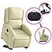 Lusso Casadino -  Poltrona Alzapersona Massaggiante Reclinabile Crema Vera Pelle - Foto miniatura 5