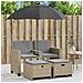 Divano Giardino 2Posti Ombrellone e Sgabelli Beige Polyrattan - Foto miniatura 2