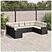 Set Divani da Giardino 9 pz con Cuscini Nero in Polyrattan - Foto miniatura 2