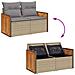 Set Divano da Giardino 6 pz con Cuscini Beige Polyrattan Acacia - Foto miniatura 9